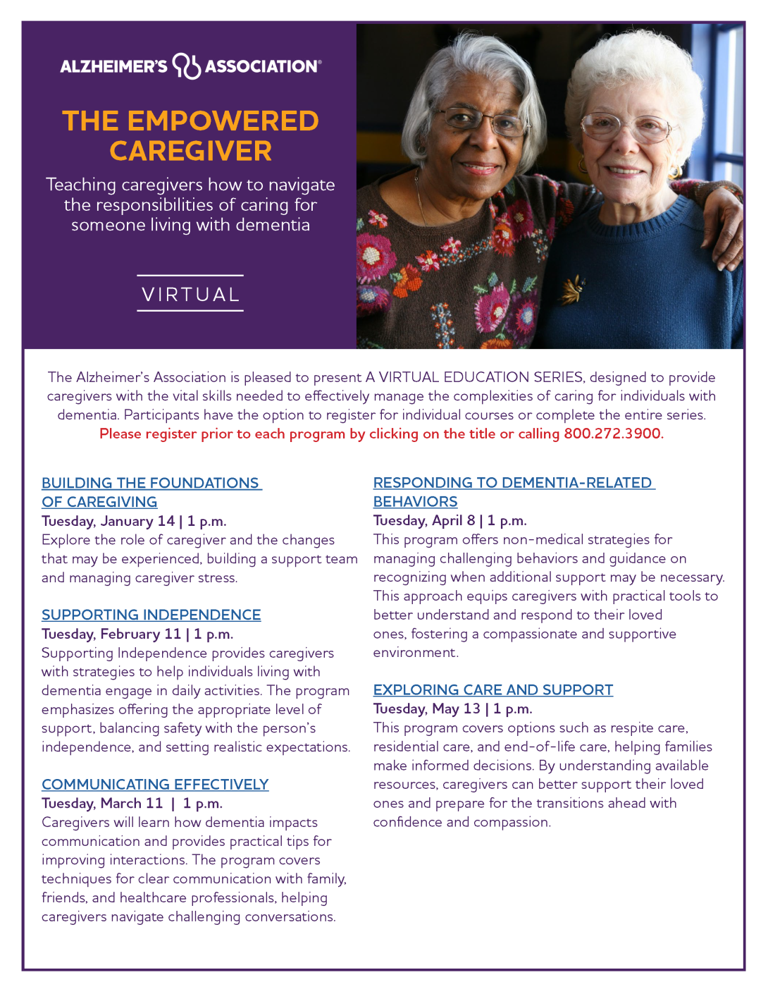 caregiver webinars alzheimer's